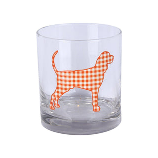 Coonhound Gingham Rocks Glass