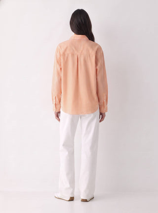 The Heritage Stripe Button-Up: Tennessee Orange 100% Cotton