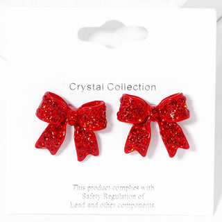 Pave Bow Stud Earrings