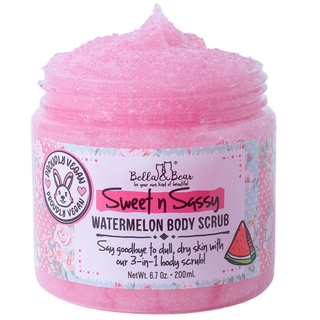 Bella & Bear Sweet ’n’ Sassy Watermelon Body Scrub | 3-in-1 Cleanser, Exfoliator & Moisturizer