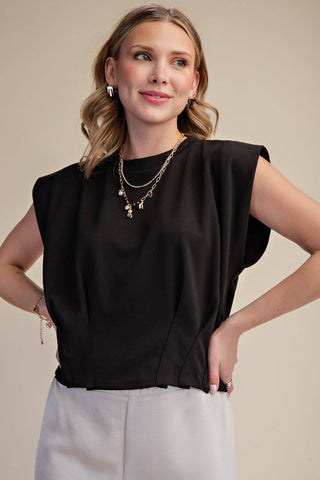 Sculpted Pleated Waist Minimalist Crop Top