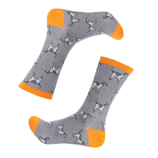 Bluetick Coonhound Ribbed Crew Socks – Premium Grey Dog Lover Gift