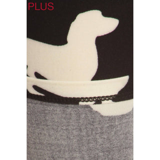 Plus Size Dachshund Print Leggings – High Waist Buttery Soft Wiener Dog Pants (3X-5X)