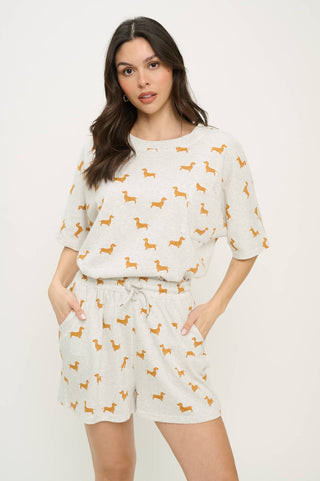 Dachshund Love Relaxed Fit Shorts – Sunny Wiener Dog Print