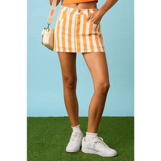 GAME DAY STRIPED MINI SKORT