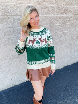 Nordic Reindeer Fair Isle Sweater