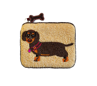 Handmade Beaded Dachshund Coin Purse - Lily Posh Doxie Gift Bag