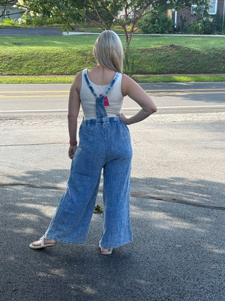 Boho Washed Double Gauze Wide-Leg Overalls