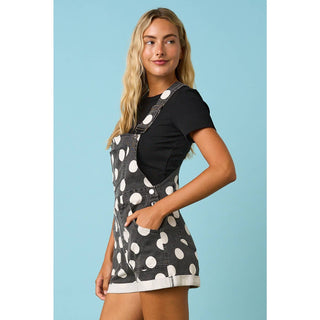 GAME DAY POLKA DOT ROMPER BIB OVERALLS