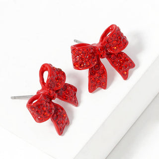 Pave Bow Stud Earrings