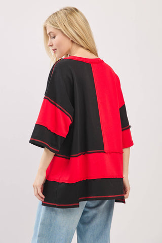 Oversized Color Block Top