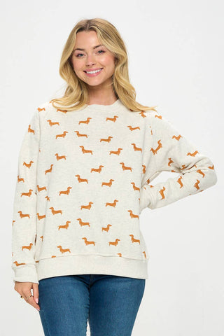 Dachshund Print Sweatshirt