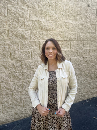 Lulu-B Signature 100% Pure Linen Frayed Edge Jacket