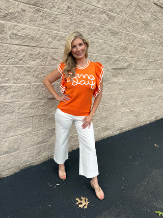 Tennessee Gameday Ruffle Sleeve Knit Top