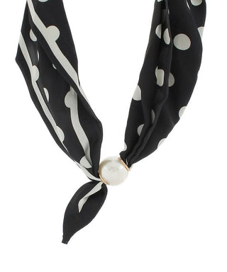 Chic Polka Dot Pearl Scarf Necklace – Magnetic Effortless Glamour