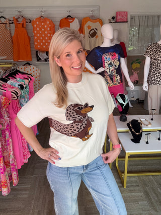 "Glamour Doxie" Half-Sleeve Sweater