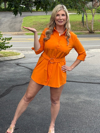 Belted Shirt Dress: Tennessee Edition