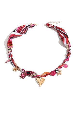 Valentine’s Detail Knot Scarf Necklace