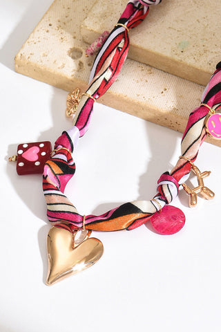 Valentine’s Detail Knot Scarf Necklace