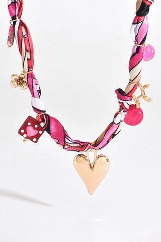 Valentine’s Detail Knot Scarf Necklace