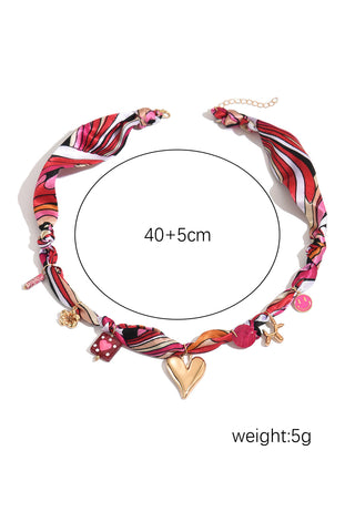 Valentine’s Detail Knot Scarf Necklace