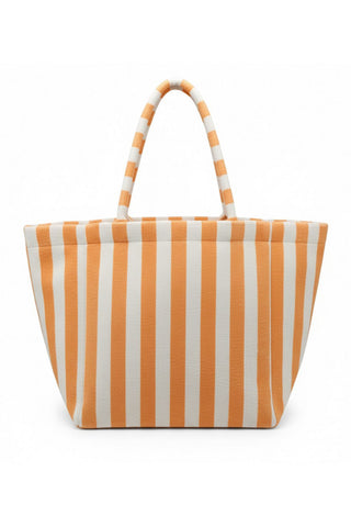 Orange Striped Terry Cloth Oversized Beach Tote Bag