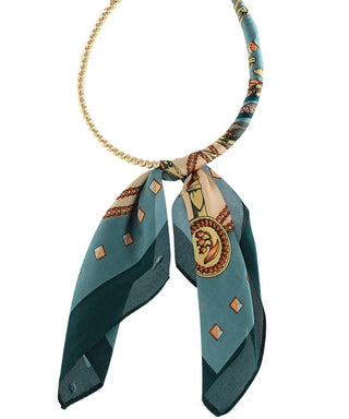 Parisian Chic Beaded Scarf Statement Necklace