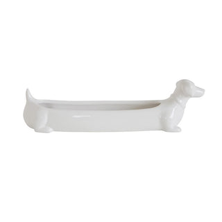 Ceramic Dachshund Cracker Dish – Whimsical Wiener Dog Serving Tray