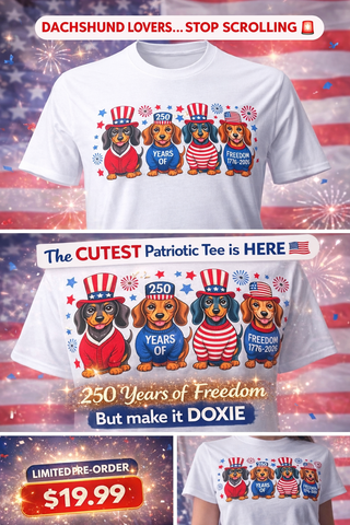 “250 Years of Freedom” Doxie Tee