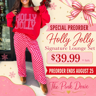 The Holly Jolly Signature Lounge Set | Luxury Red Checkered Leisurewear