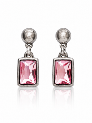 Pink Crystal Drop Earrings