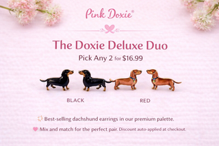 Tan Dachshund Stud Earrings