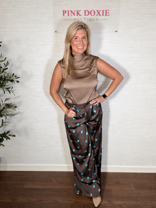 High-Waist Polka Dot Wide-Leg Tailored Trousers