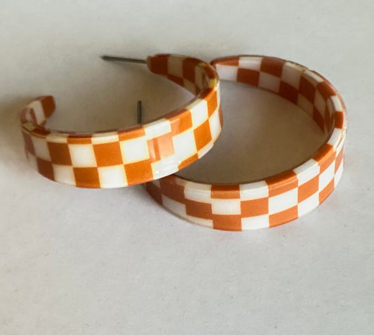 Checkerboard Hoop Earrings