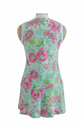 Tropical Mint Floral A-Line Resort Dress