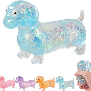 Glitter Dachshund Squishy Toy – Sparkly Wiener Dog