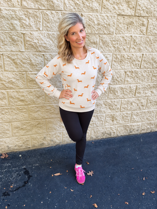 Dachshund Print Sweatshirt