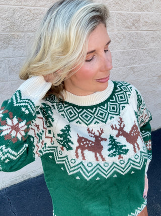 Nordic Reindeer Fair Isle Sweater