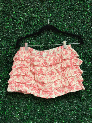 Petal & Play Floral Tiered Ruffle Mini Skort