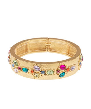 Lumina Multi-Color Gemstone Chunky Gold Stretch Bracelet