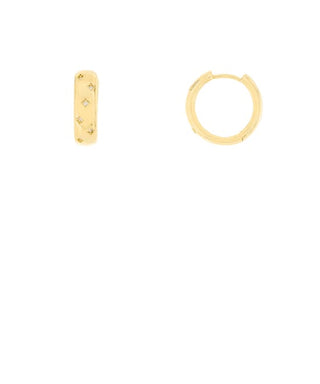 Engraved Gold Dipped Huggie Hoops