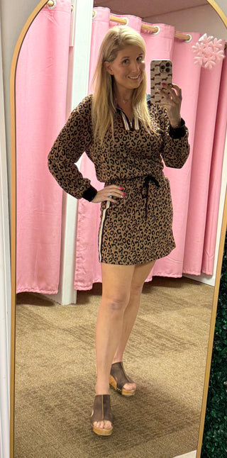 Leopard Quarter Zip Top & Skort