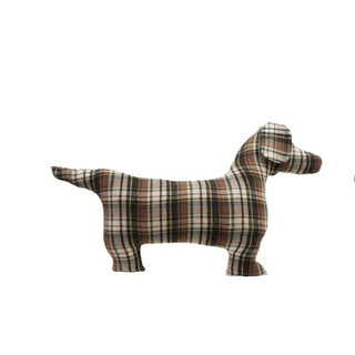 28" Plaid Dachshund Pillow