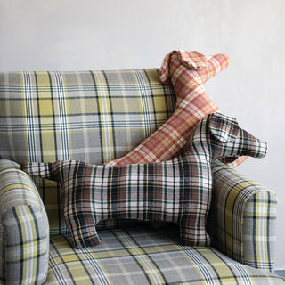 28" Plaid Dachshund Pillow