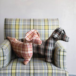28" Plaid Dachshund Pillow