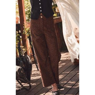 Leopard Print Wide-Leg Pants