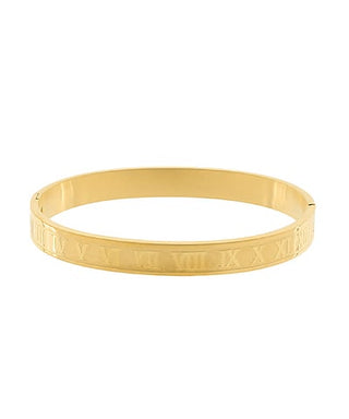 Gold Roman Numeral Bangle