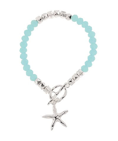 Bracelet with turquoise beads and a starfish charm