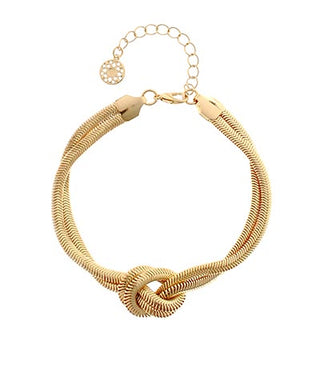 Gold Knotted Snake Chain Bracelet