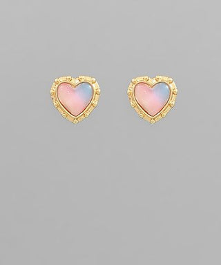 Sweeten your look with 2-Tone Heart Stud Earrings from The Pink Doxie Boutique. Lightweight gold heart studs with a soft two-tone center, perfect for everyday wear.